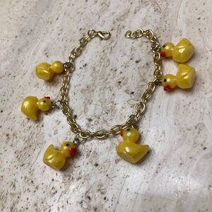 Yellow Duck Charm Bracelet